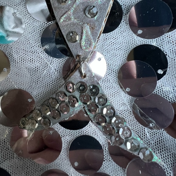 handcrafted wall plaque mixed media mermaid Victorian silver stars - Picture 4 of 6